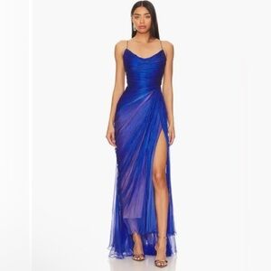 MARIA LUCIA HOHAN Lively Gown Amparo silk chiffon plisse Revolve FR34 US 2